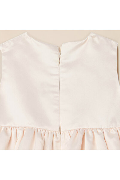 giggles Giggle Flower Applique Sleeveless Dress with Asymmetrical Hem