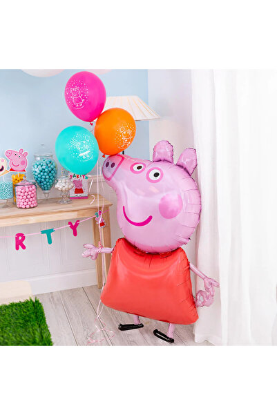 Parti Station Peppa Pig Concept 5Th Birthday Balloon Set Pink Pig Peppa Pig and George Theme Silver Birthday