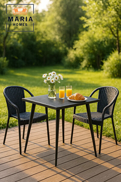 MARIA HOMES Modern Square Outdoor Table | Patio, Garden, Balcony, Dining, Caf...