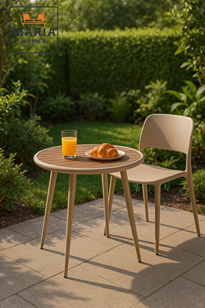 MARIA HOMES طاولة خارجية دائرية عصرية | أثاث فناء، حديقة، شرفة، غرفة طعام، مقهى بتصميم متين