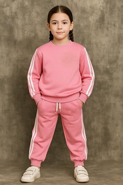 ESKİŞEHİR YUMURCAK Three-Thread Tracksuit with Fleece Lining and Side Stripes