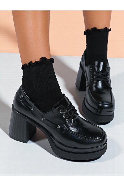 Jarrox Roxanne Thick Heeled Lightweight Poly Platform Sole Lace-Up Women's Shoes