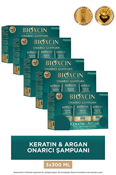 Bioxcin Keratin & Argan Repair Care Shampoo 300 ml 3X300 - 5 Pcs