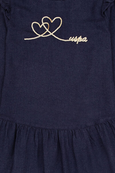 U.S. Polo Assn. Girl's Navy Blue Woven Dress 50317592-Vr033