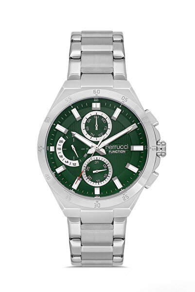 Ferrucci ساعة يد رجالية بسوار فضي من الفولاذ L03601M.05