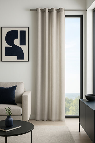 Premier Home Osaka Ring Background Curtain Beige 140X260