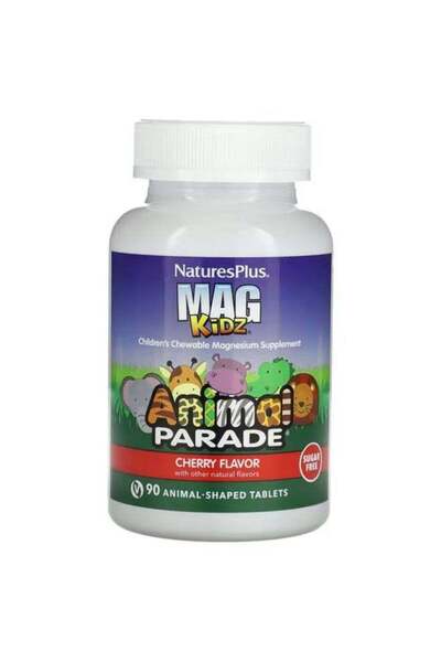 NaturesPlus MagKidz Animal Parade Children's Chewable Magnesium Cherry 90 Tablets