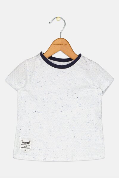 Choupette Toddlers Boy Short Sleeve Textured T Shirt, White