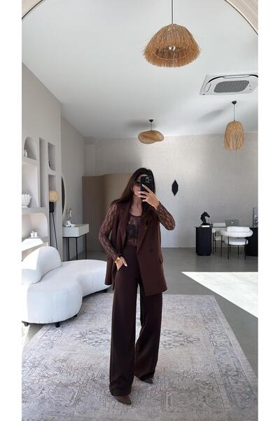 Buket Teke Коричневий жилет з підкладкою з тканини