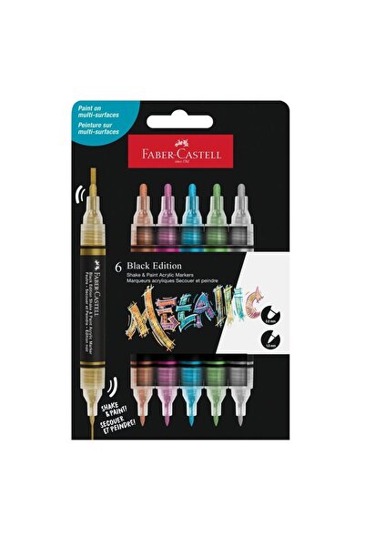 Faber Castell Set of 6 acrylic markers Shake&Paint metallic colors Faber-Castell
