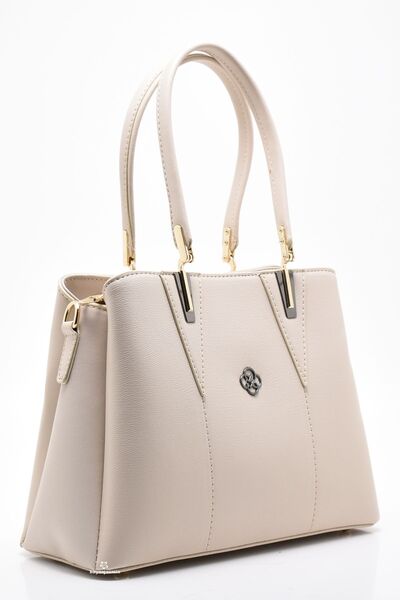 Jasmin Beige Shoulder Strap Three Compartment Women's Shoulder Bag