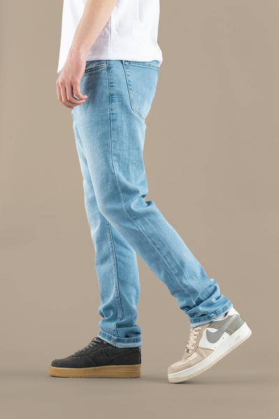 bombe Men's Slim Fit Lycra Nails Jeans Trousers Smoked