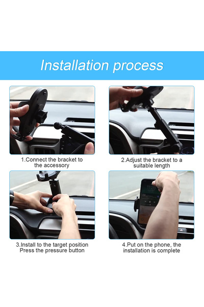 Go-Des GD-HD753 2-in-1 Car Phone Holder/Mount | Auto-Tightening Suction Cup & Air Vent Clip