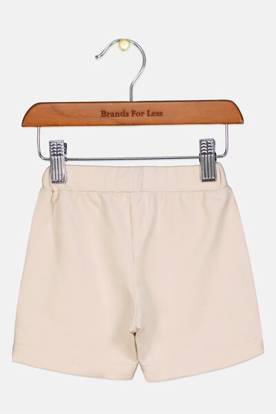 Choupette Toddlers Boy Brand Logo Basic Shorts, Light Beige