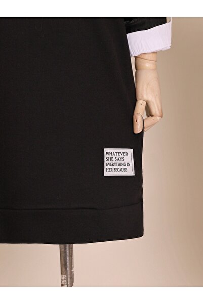 MissRunin Crew Neck Slit Combed Sweat