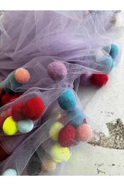 BİLGEN Style Girl's Pompon Skirt with Elastic Waist and Shoulder Pompon Detail with Tassel 2-Piece Set