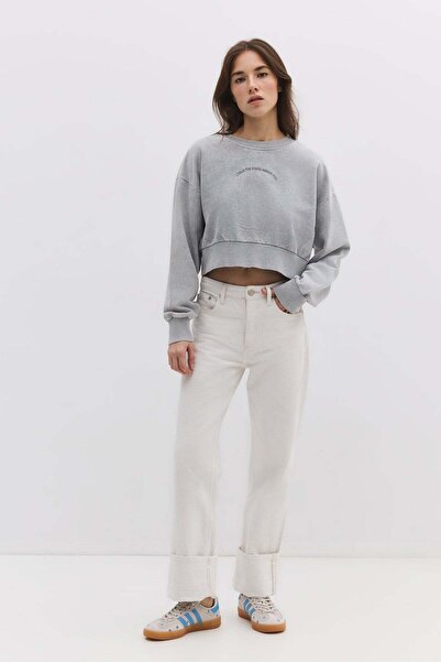 No Matter What Sweatshirt mit Steinstickerei