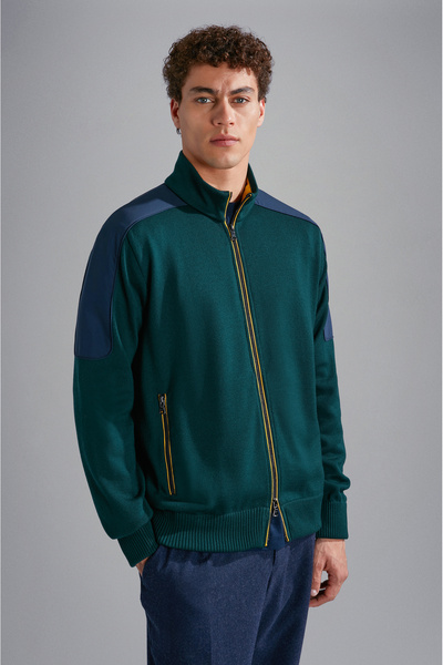 PAUL&SHARK MEN'S ZIPPED PULLOVER C.WWOOL