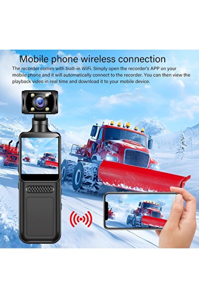 HYX Wearable 4K Body Camcorder, 180° Rotating Lens, Portable Sports Camera