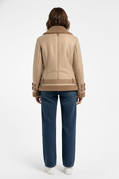 Deriderim Violet Genuine Lambskin Leather Zippered Biker Women's Jacket