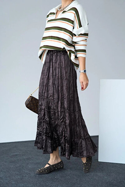 GENCULUS Aten Long Skirt Brown