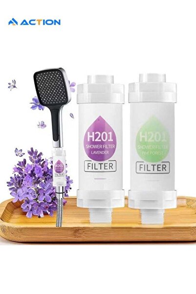 Hyalrgyne فلتر استحمام ACTION بفيتامين C، عبوة من قطعتين - يُحسّن البشرة والش...