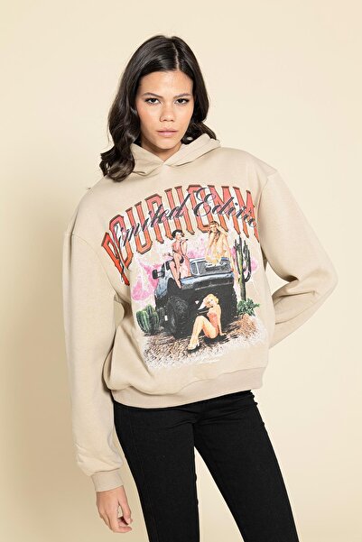 FOR YOU MODA Oversize-Hoodie mit Steinmuster