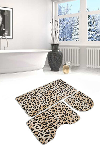 BotigaHome Panthera Premium 3’lü Klozet Takımı Deri Kaymaz Taban Ultrasoft Yu...