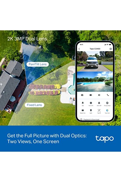 TP-LINK Tapo C246D | Indoor/Outdoor Dual Lens Pan/Tilt Security Camera