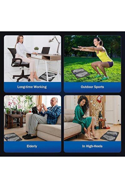 FONIX RelaxoPulse EMS Line Electric Massage Mat for Feet, 9 Intensity Levels, Remote Included, Black