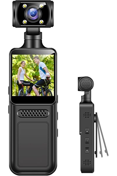 HYX Wearable 4K Body Camcorder, 180° Rotating Lens, Portable Sports Camera