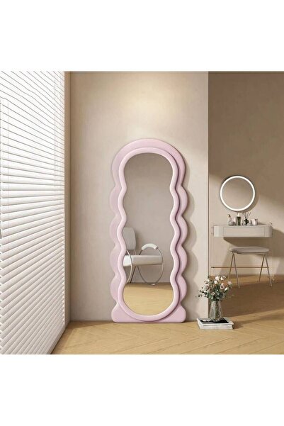 Muummirror 200 cm Kadife Kumaş Çerçeveli Dekoratif Duvar Boy Aynası - Konsol ...