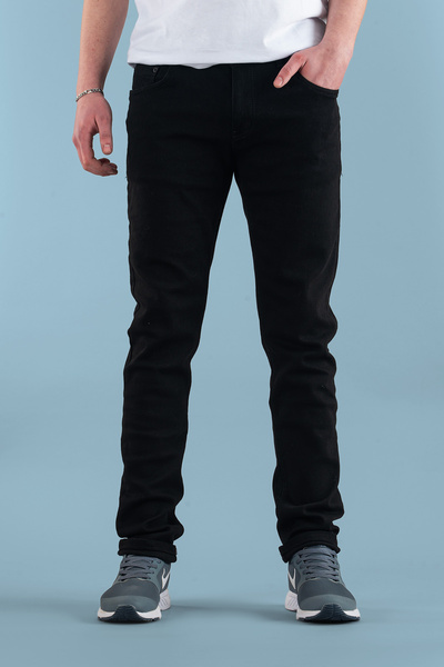 bombe Men's Slim Fit Lycra Nails Jeans Trousers Smoked