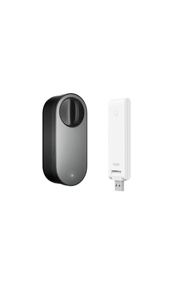 Aqara Akıllı Kapı Kilidi U200-Lite-Siyah ve M100 Hub (Apple Home Destekli)