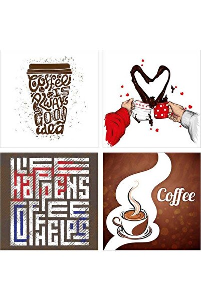 Sasb 4-Piece Multicolor Wall Art Panel 40 x 40 cm