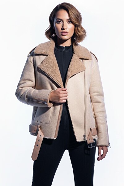 Deriderim Genuine Lambskin Leather Zippered Biker Women's Jacket