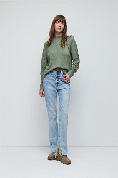 No Matter What Langarmbluse aus geprägtem Fischervelours