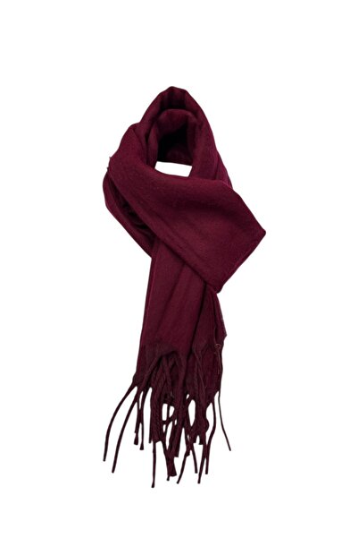 sç Saraçoğlu Çanta Unisex Soft Tassel Cashmere Textured Scarf Shawl | Trend Colors (50 X 185)