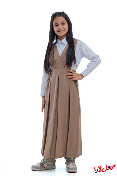 maryool lara مريول بيج سادة بقصة اكس موديل X