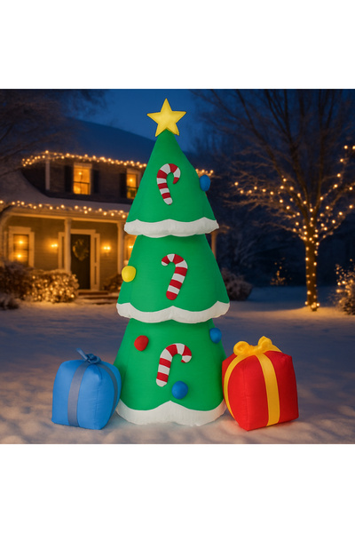 SERSIMO Brad de Crăciun gonflabil pentru exterior, iluminat LED, cu compresor...