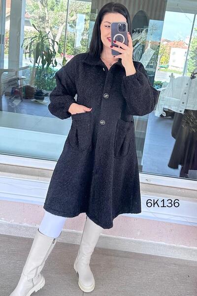 İnce Topuk Buttoned Cashmere Coat 6K136
