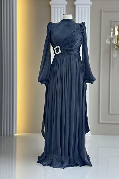 Amine Hüma Hira Abiye Elbise Siyah