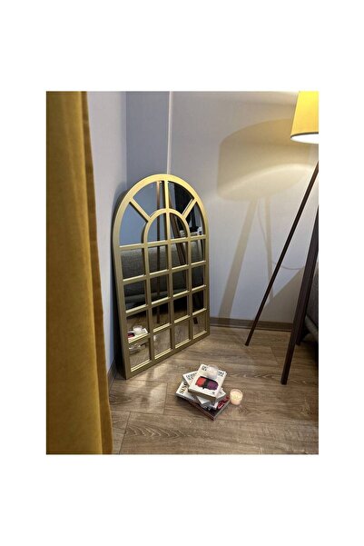 Muummirror Pencereli Oval Çerçeveli Ahşap Dekorasyon Aynası 1 - 160 x 70 cm