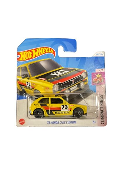 HOT WHEELS Mașină de jucărie metalică Honda Civic Custom '73 1:64 Galben