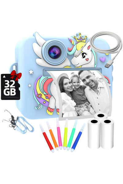 SMARTIC Instant printing photo camera, Full HD 1080p, 48MP, 2.4", SD 32GB+4 r...