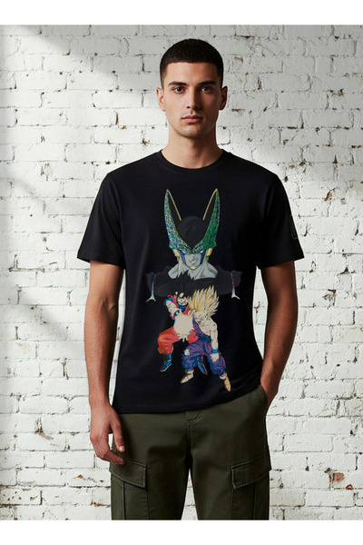 SP Characters تي شيرت رجالي بقصّة عادية ورقبة دائرية وأكمام قصيرة وطبعة دراغو...