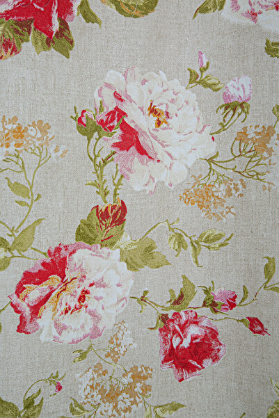 Premier Home Maira Ringed Background Curtain with Roses 140X270