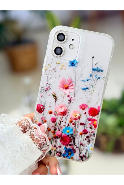 Go Aksesuar iPhone 12 and 12 Pro Compatible Matte Print Large Multi-Flower Do...