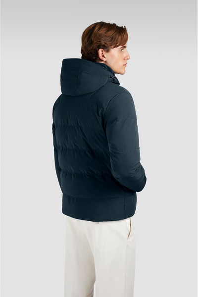 PAUL&SHARK Men's Regular Fit Quilted Patterned down Filled Hooded Blue Jacket 15312007-013