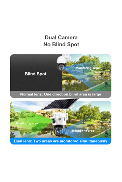 V380 Pro V380 Dual Len 6MP Solar Battery Powered Camera CCTV Wireless WIFI IP PTZ Waterproof Dual Lens